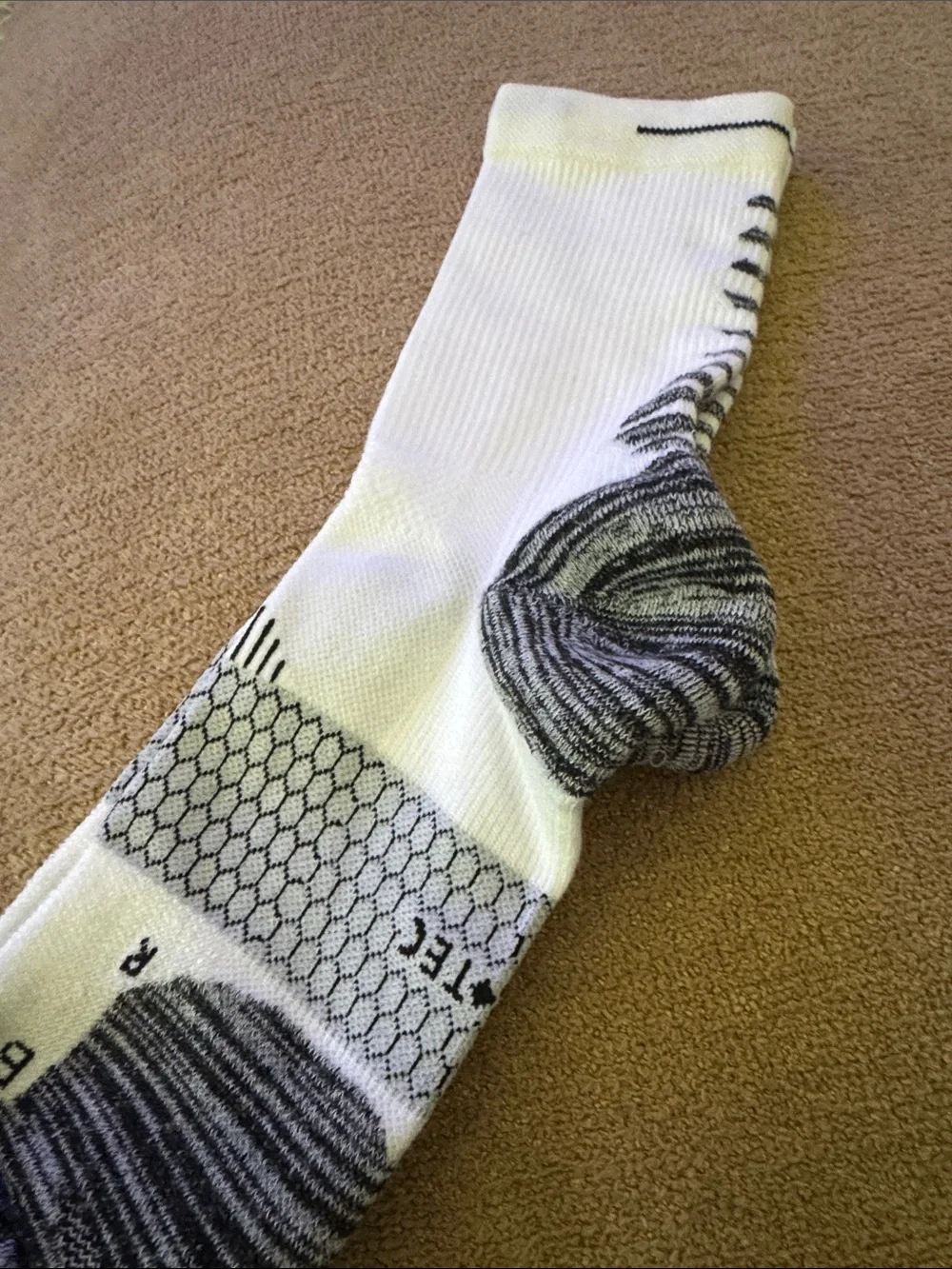 Men's White & Gray Performance Crew Socks